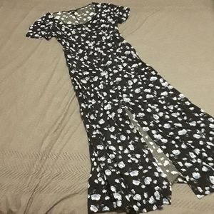 90s Button Front Maxi Dress